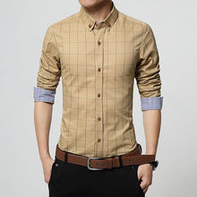 LANGBEEYAR Autumn Men Clothes Slim Fit Long Sleeve Cotton