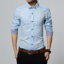 LANGBEEYAR Autumn Men Clothes Slim Fit Long Sleeve Cotton