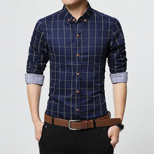 LANGBEEYAR Autumn Men Clothes Slim Fit Long Sleeve Cotton